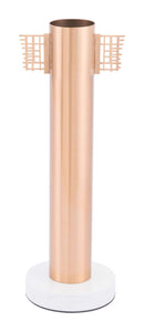 Vases Gold Vase - 5.9" x 5.3" x 16.7" Gold, Stainless Steel, Iron & Marble, Vase HomeRoots