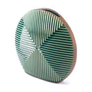 Vases Large Floor Vase - 11.8" X 3" X 11" Mesmerizing Green Round Disc Vase HomeRoots