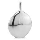 Vases Silver Vase - 3'.5" X 11'.5" X 16" Silver Aluminum Large Long Neck Disc Vase HomeRoots