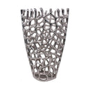 Vases Silver Vase - 9" X 9" X 16" Silver Aluminum Branch Twig Large Table Vase HomeRoots