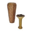 Vases Tall Vase - 12" X 12" X 41" Antique White Bamboo, Metal Bamboo Vase HomeRoots