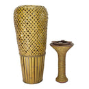 Vases Tall Vase - 12" X 12" X 41" Silver Bamboo, Metal Bamboo Vase HomeRoots