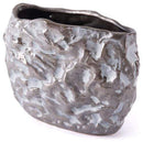 Vases White Vase - 10.2" X 4.7" X 7.1" Small Brown And White Metallic Stones Vase HomeRoots
