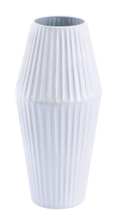 Vases White Vase - 6.5" x 6.5" x 13.6" White, Steel, Small Vase HomeRoots