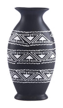 Vases White Vase - 7.5" x 4.1" x 14" Black & White, Ceramic, Large Vase HomeRoots