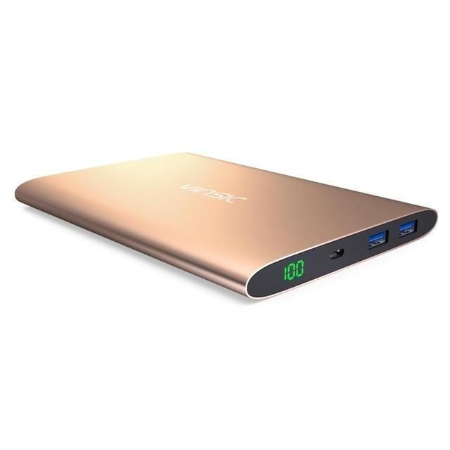 Vinsic Alien P2 20000mAh Power Bank 2.4A Dual USB LED Dispaly External Battery Charger for iPhone Samsung Xiaomi Macbook Tablets