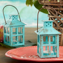 Vintage Blue Distressed Lantern - Small-Wedding General-JadeMoghul Inc.