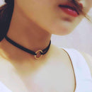 Vintage Retro Black Velvet Choker Necklace AExp