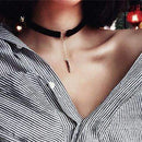 Vintage Retro Black Velvet Choker Necklace AExp