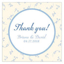 Vintage Romance Square Favor Tag - Florals Periwinkle (Pack of 1)-Wedding Favor Stationery-Mocha Mousse-JadeMoghul Inc.