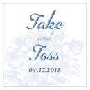 Vintage Romance Square Favor Tag - Florals Periwinkle (Pack of 1)-Wedding Favor Stationery-Periwinkle-JadeMoghul Inc.