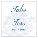 Vintage Romance Square Favor Tag - Florals Periwinkle (Pack of 1)-Wedding Favor Stationery-Periwinkle-JadeMoghul Inc.