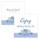 Vintage Romance Square Favor Tag - Florals Periwinkle (Pack of 1)-Wedding Favor Stationery-Periwinkle-JadeMoghul Inc.