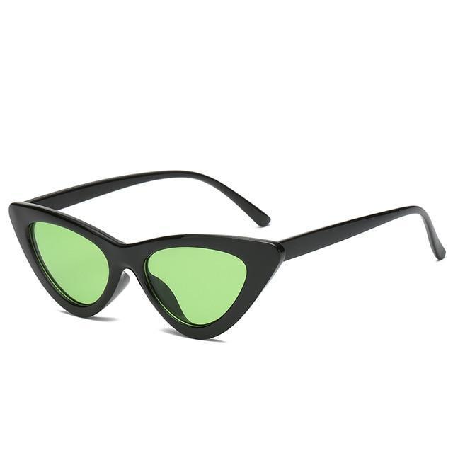 Vintage Women Sunglasses Cat eye Eyewear Brand Designer Retro Sunglasses-Black frame Green-JadeMoghul Inc.