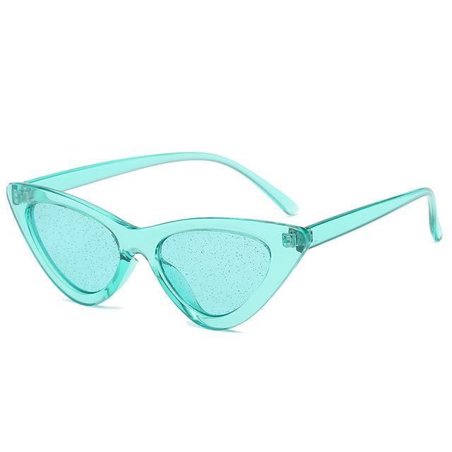 Vintage Women Sunglasses Cat eye Eyewear Brand Designer Retro Sunglasses-Green Glitter-JadeMoghul Inc.