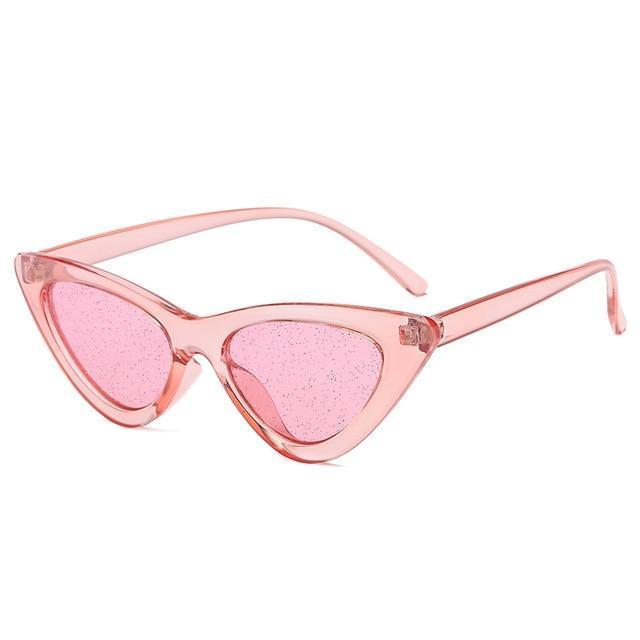 Vintage Women Sunglasses Cat eye Eyewear Brand Designer Retro Sunglasses-Pink Glitter-JadeMoghul Inc.