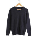 Vomint Brand Cotton Mens Sweaters V neck Top Dyed Sweaters Pullover man Solid Color Class Style Knitwear O6VI6C53-O6VI6C53blue03-XXXL-JadeMoghul Inc.