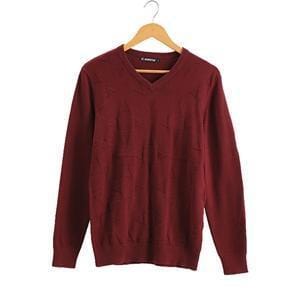 Vomint Brand Cotton Mens Sweaters V neck Top Dyed Sweaters Pullover man Solid Color Class Style Knitwear O6VI6C53-O6VI6C53red02-L-JadeMoghul Inc.