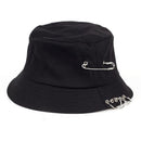 VORON Solid Color iron pin rings personality Bucket Hat cap for unisex women men cotton fishermen caps factory sells directly JadeMoghul Inc.