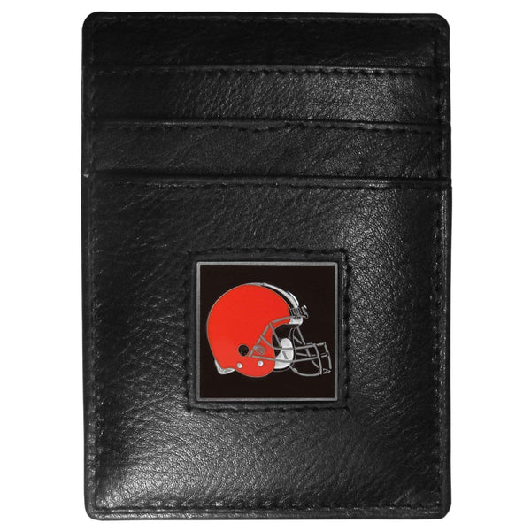 Wallets & Checkbook Covers NFL - Cleveland Browns Leather Money Clip/Cardholder Packaged in Gift Box JM Sports-7