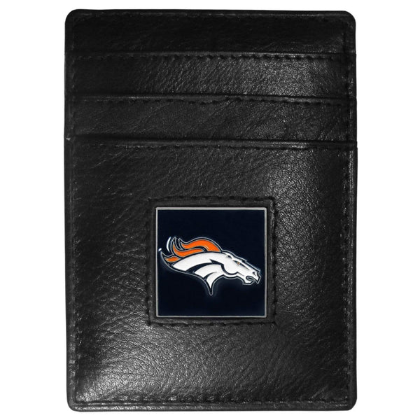 Wallets & Checkbook Covers NFL - Denver Broncos Leather Money Clip/Cardholder Packaged in Gift Box JM Sports-7