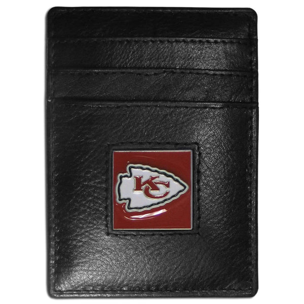 Wallets & Checkbook Covers NFL - Kansas City Chiefs Leather Money Clip/Cardholder Packaged in Gift Box JM Sports-7