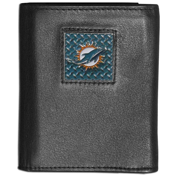 Wallets & Checkbook Covers NFL - Miami Dolphins Gridiron Leather Tri-fold Wallet JM Sports-7