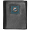 Wallets & Checkbook Covers NFL - Miami Dolphins Gridiron Leather Tri-fold Wallet Packaged in Gift Box JM Sports-7