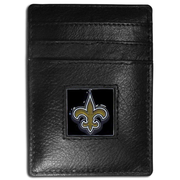 Wallets & Checkbook Covers NFL - New Orleans Saints Leather Money Clip/Cardholder Packaged in Gift Box JM Sports-7
