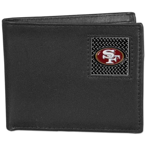 Wallets & Checkbook Covers NFL - San Francisco 49ers Gridiron Leather Bi-fold Wallet Packaged in Gift Box JM Sports-7