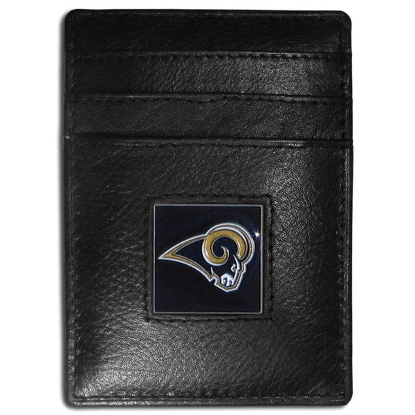 Wallets & Checkbook Covers NFL - St. Louis Rams Leather Money Clip/Cardholder Packaged in Gift Box JM Sports-7