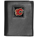 Wallets & Checkbook Covers NHL - Calgary Flames Deluxe Leather Tri-fold Wallet Packaged in Gift Box JM Sports-7