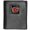 Wallets & Checkbook Covers NHL - Calgary Flames Deluxe Leather Tri-fold Wallet Packaged in Gift Box JM Sports-7