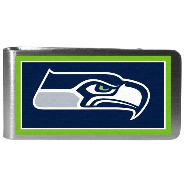 Wallets & Checkbook Covers Seattle Seahawks Steel Logo Money Clips SSK-Sports