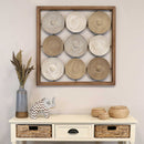 Walls Bedroom Wall Art - 29.92" X 1.18" X 29.92" Multi Color Metal Wood Wall Art HomeRoots