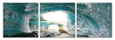 Walls Canvas Wall Art - 24" Multicolor Canvas 3 Horizontal Panels Ice Cave Photo HomeRoots