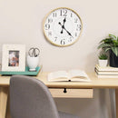 Walls Decorative Wall Clocks - 14" X 2" X 14" Maple Wood Mdf Glass Wall Clock HomeRoots