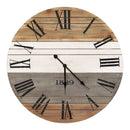 Walls Decorative Wall Clocks - 21" X 2.17" X 21" Multi Metal Mdf Wood Veneer Clock Part Wall Clock HomeRoots