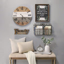 Walls Decorative Wall Clocks - 21" X 2.17" X 21" Multi Metal Mdf Wood Veneer Clock Part Wall Clock HomeRoots