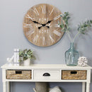 Walls Decorative Wall Clocks - 23" X 1" X 23" Natural Mdf With Wood Veneer Wall Clock HomeRoots