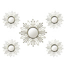 Walls Decorative Wall Mirrors - 15.5" X 0.79" X 15.5" 5Pcs Champagne Burst Wall Mirror HomeRoots