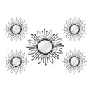 Walls Decorative Wall Mirrors - 15.5" X 0.79" X 15.5" 5Pcs Silver Burst Wall Mirror HomeRoots