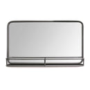 Walls Decorative Wall Mirrors - 24" X 4" X 14" Gunmetal Metal Mirror With Shelf HomeRoots