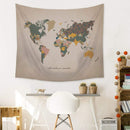 Walls Dining Room Wall Decor - 57.5" X 0.03" X 50" Multi-color "Adventure Await" Map Wall Tapestry HomeRoots
