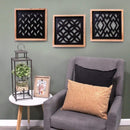 Walls Metal Wall Decor - 11.81" X 1.57" X 11.81" Black Natural Wood Metal Fir Wood Wall Decor HomeRoots