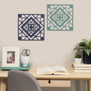 Walls Metal Wall Decor - 12.2" X 0.4" X 12.2" Green White Metal Mdf Wood Veneer Wall Decor HomeRoots