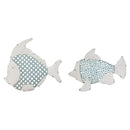 Walls Metal Wall Decor - 16.5" X 0.63" X 14.75" White Blue Metal Wall Decor HomeRoots