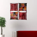 Walls Metal Wall Decor - 16" X 2" X 16" Burgundy, Copper And Brown Metal 4-Panel Square Wall Decor HomeRoots