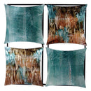 Walls Metal Wall Decor - 16" X 2" X 16" Turquoise, Copper And Bronze Metal 4-Panel Square Wall Decor HomeRoots