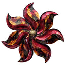 Walls Metal Wall Decor - 17'.25" X 2" X 17'.25" Burgundy, Copper And Brown Metal Small Flower Metal Wall Decor HomeRoots
